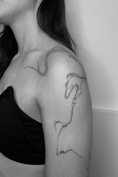organic abstract fineline tat